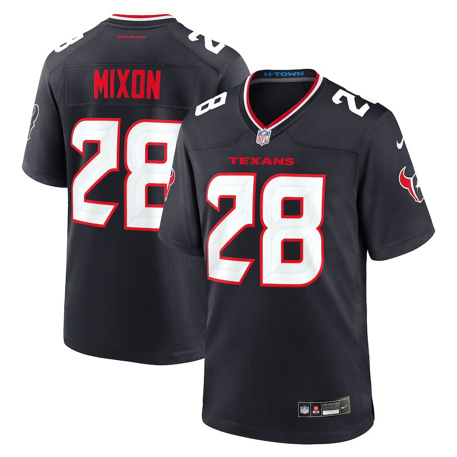 Men Houston Texans #28 Joe Mixon Nike Navy Game NFL Jersey